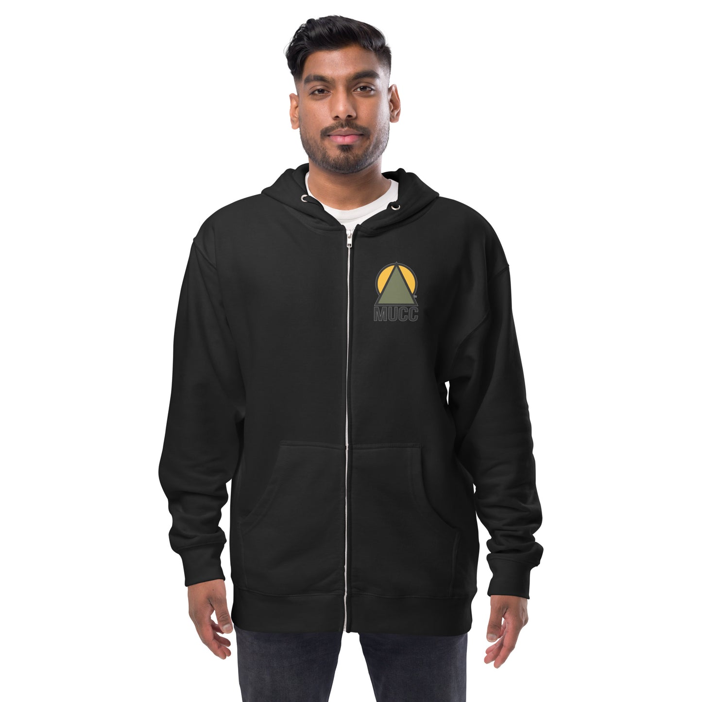 Unisex fleece zip up hoodie