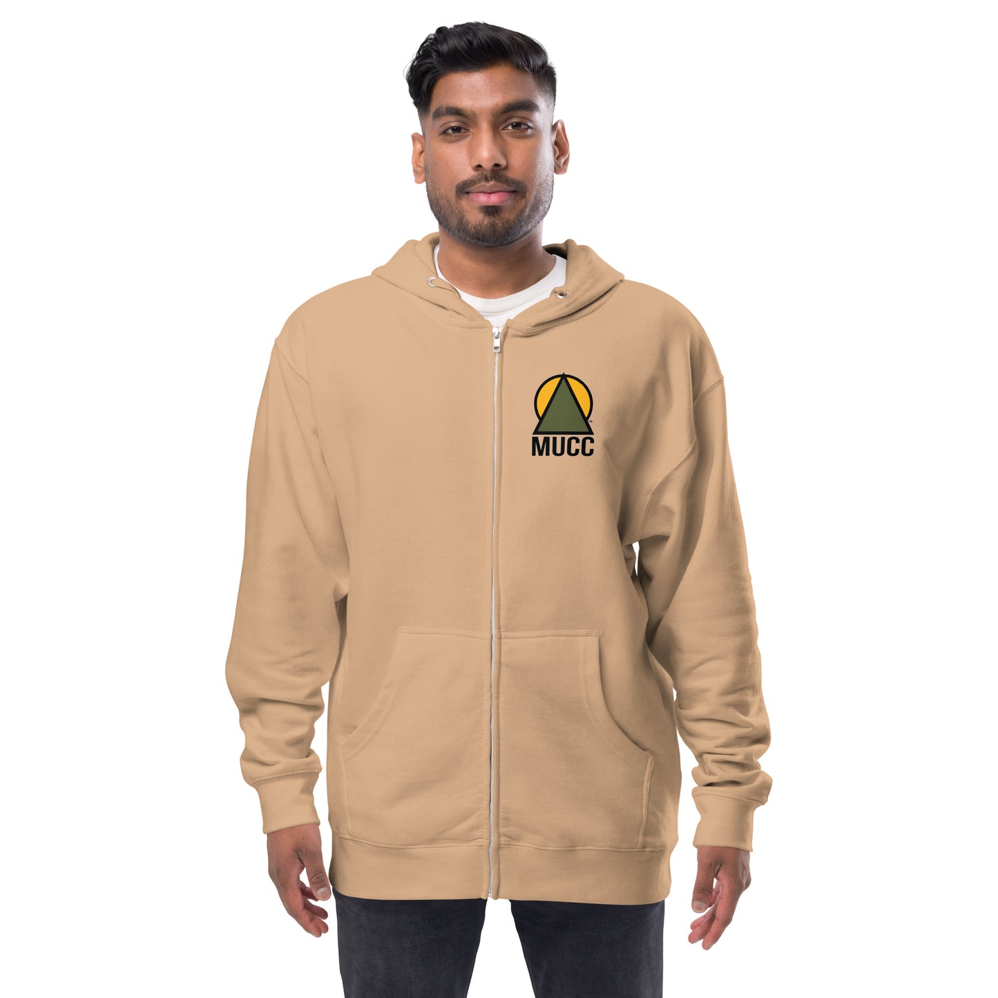 Unisex fleece zip up hoodie